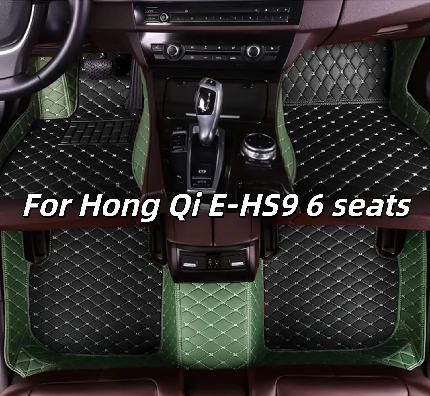

6 seats Accessories car floor leather mats fits for Hong Qi E-HS9 2021 2022 2023 2024 2025 vehicle full set carpet pads