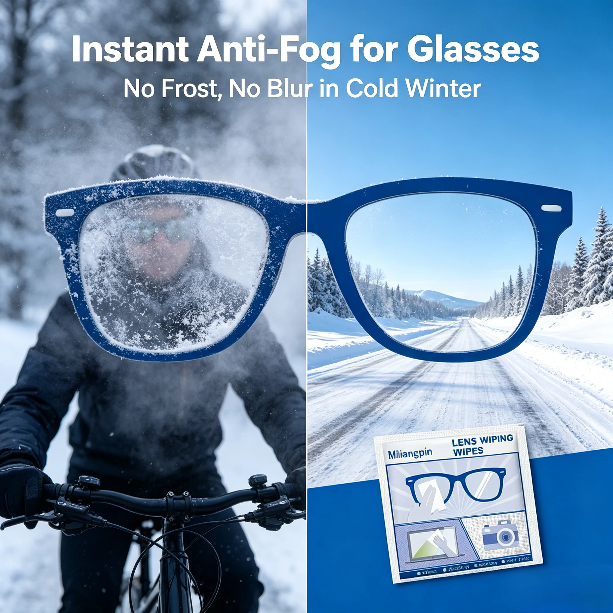 Anti-Fog Lens Wipes; Anti-Fog Wipes That Do Not Damage Coatings; Wipe Clear Without Leaving Streaks; universal Anti-Fog Wipes.