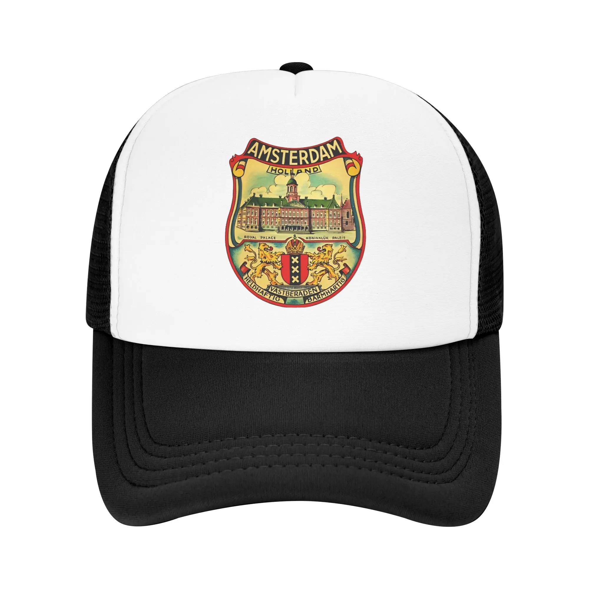 Amsterdam Vintage Travel Decal Casual Baseball Cap Summer  Trucker Hat Sun Tennis Skate Hip Hop Hats Men Fashion Baseball Caps