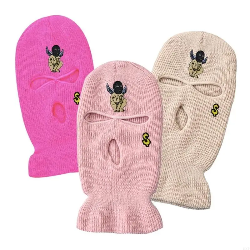 الإبداعية 3 حفرة قناع محبوك كامل الوجه قبعة بالاكلافا للرجال النساء الرياضة في الهواء الطلق التزلج الدراجات النارية الجري Trekki