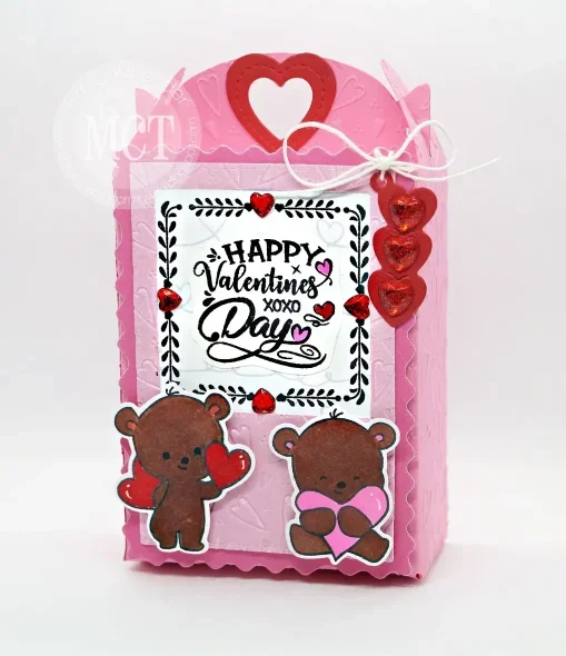 

Valentine's Day Heart Card Metal Cutting Dies Clear Stamp Hot Foil Box Hugs DIY Scrapbook Diary Decoration Embossing Template
