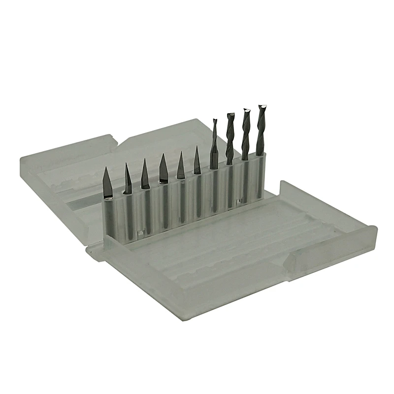 3.175mm Drilling Bits 14pcs Set  Cutter Carving Knife for PVC Wood Acryl MDF ABS Material Cutting CNC Engraving Tool bits