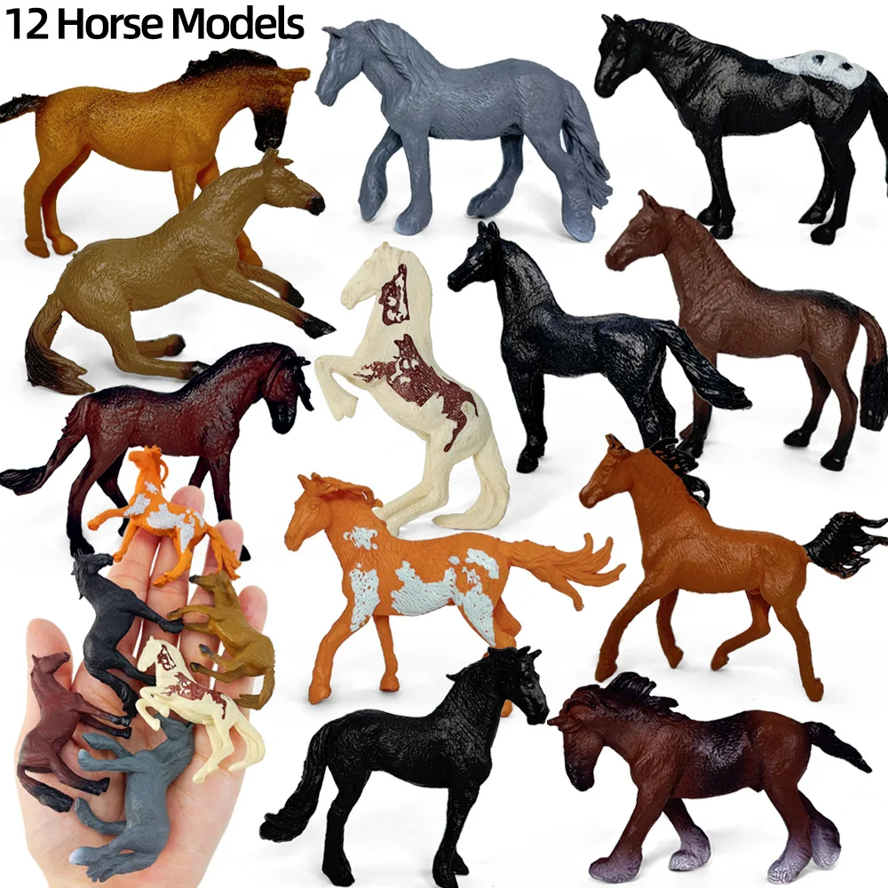 نموذج حصان المزرعة، لعبة نموذج حصان واقعي، نموذج حصان مقلد، مناسب لمشاهد طاولة المزرعة والفروسية، المزرعة
