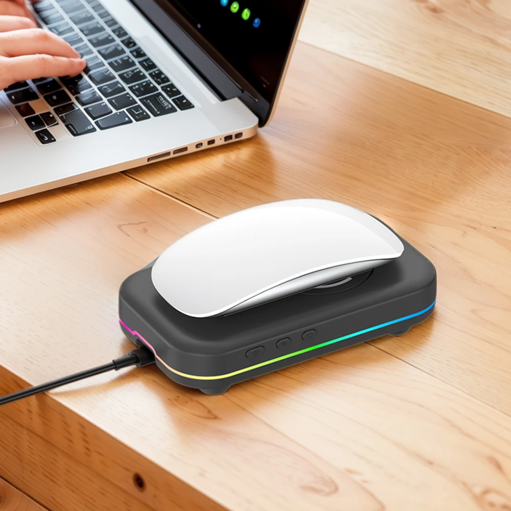 Undetectable Automatic Mouse Wiggler 4 Modes RGB Lights Type-C Port No Software Required/Driver-Free Keep Computer Laptop Active