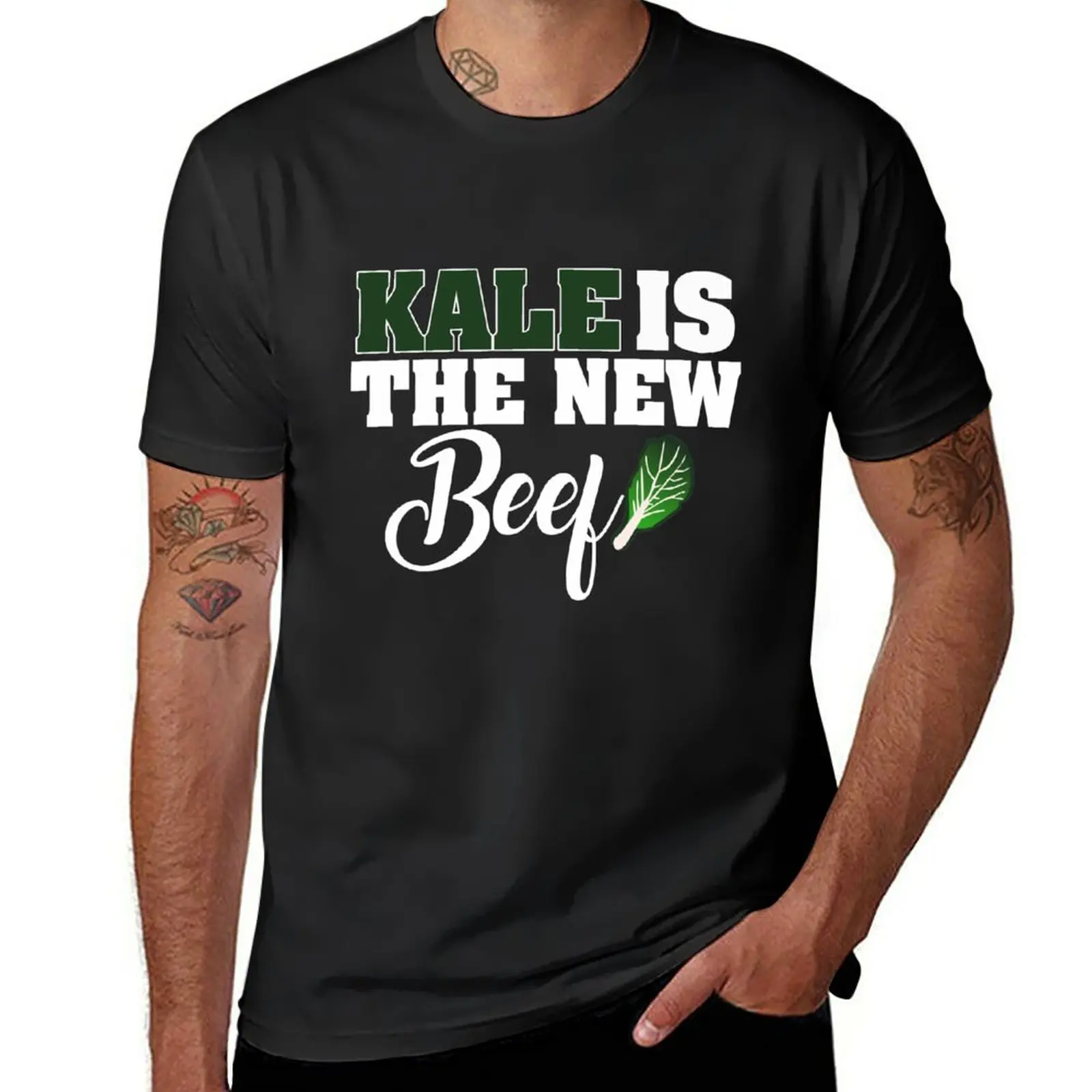 

New Kale is the New Beef Tee Shirts for Vegans and Vegatarians T-Shirt plus size tops oversized t shirt man clothes men t shirts