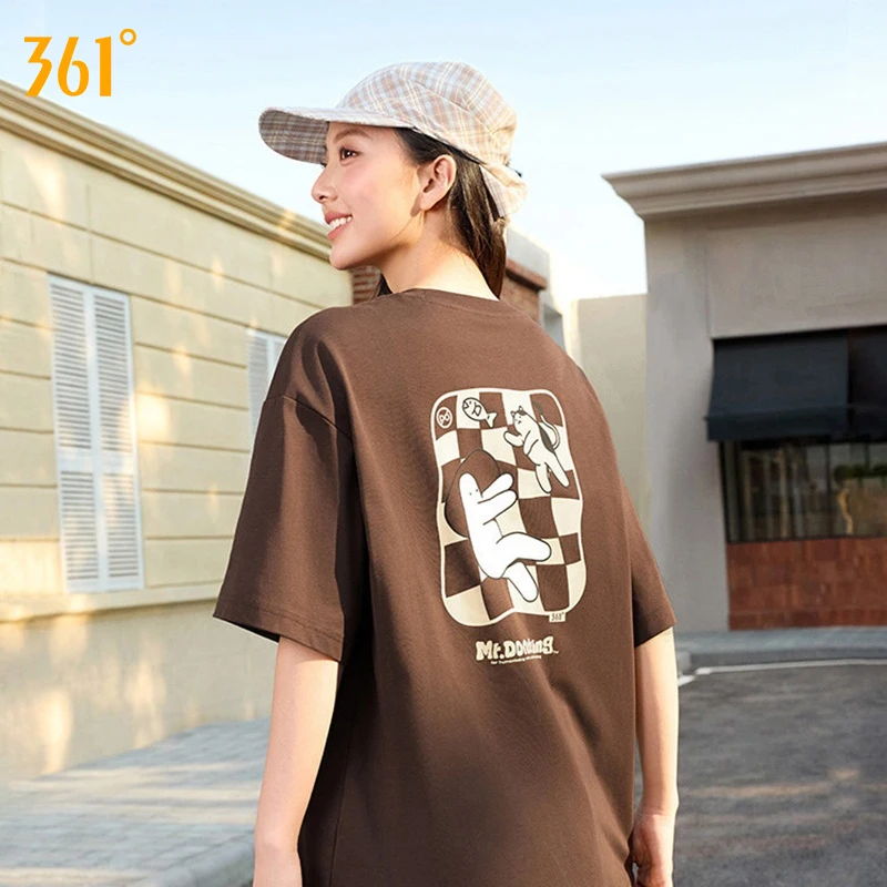 361 Degrees Mr.donothing Collaboration Sport T-shirt 2026 New Trendy Breathable Antibacterial Loose Couple Shirt 652626105