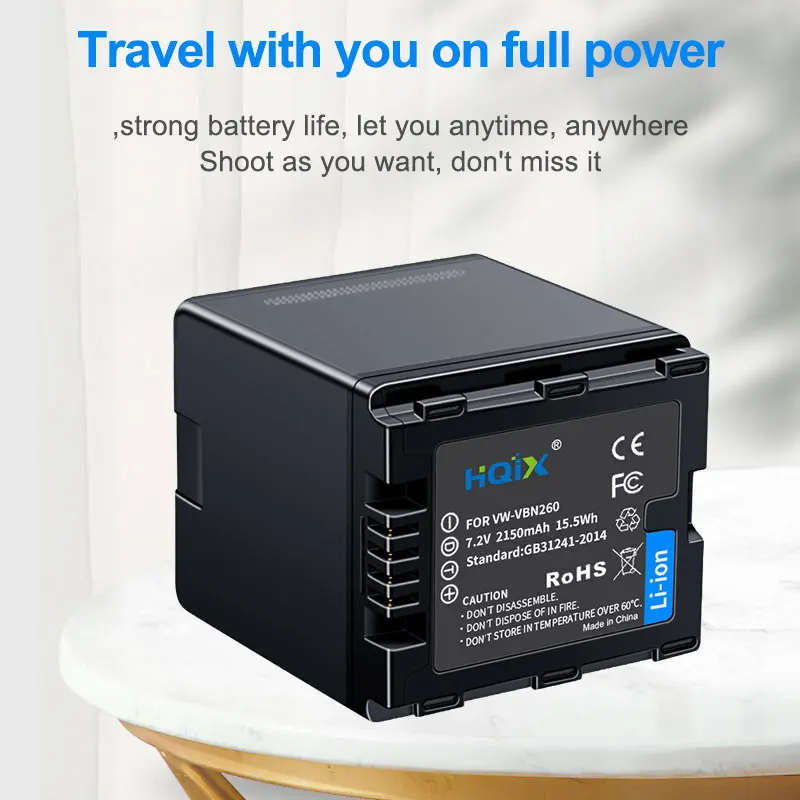 HQIX for Panasoinc HC-X920M X900MGK HDC-SD800 SD900 TM900 HS900 Camera VW-VBN260 Dual Charger Battery