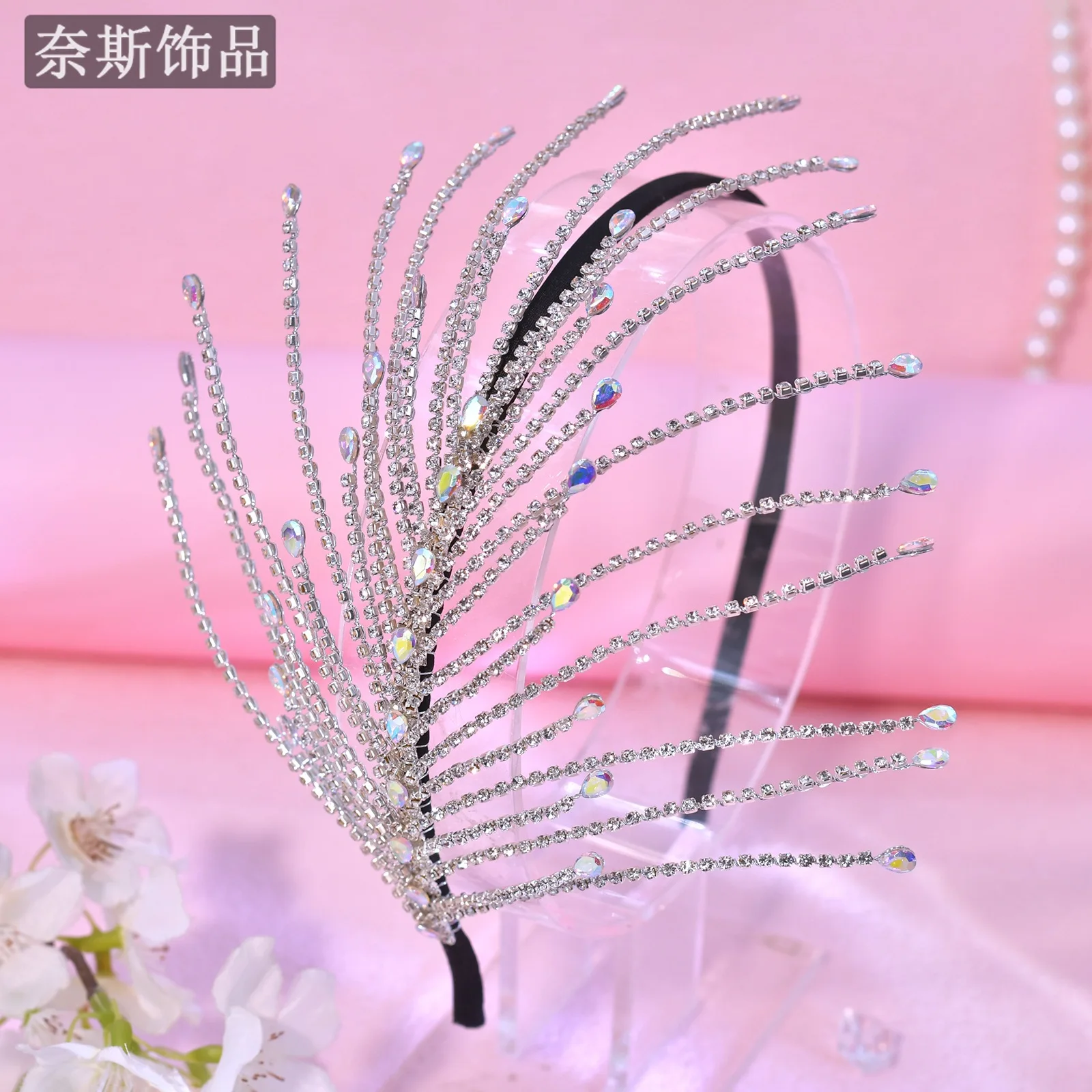 Ww27 versatile diamond-studded headband - exquisite, sparkling, and trendy: a minimalist chic hair accessory