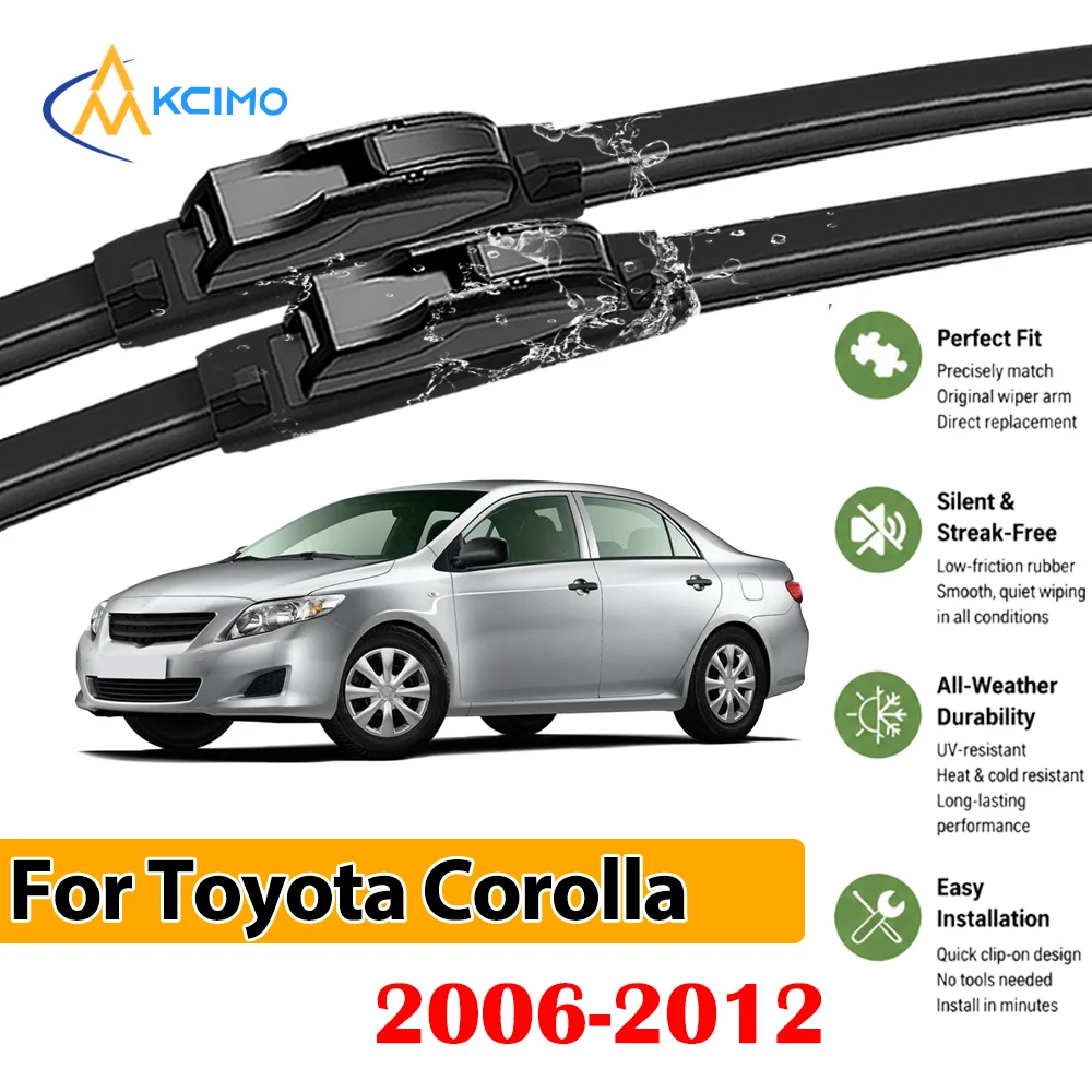 

Guarantee Clear Vision 2PCS Wiper Blades For Toyota Corolla E140 2006-2012 Easy Install Safe Driving Confidence