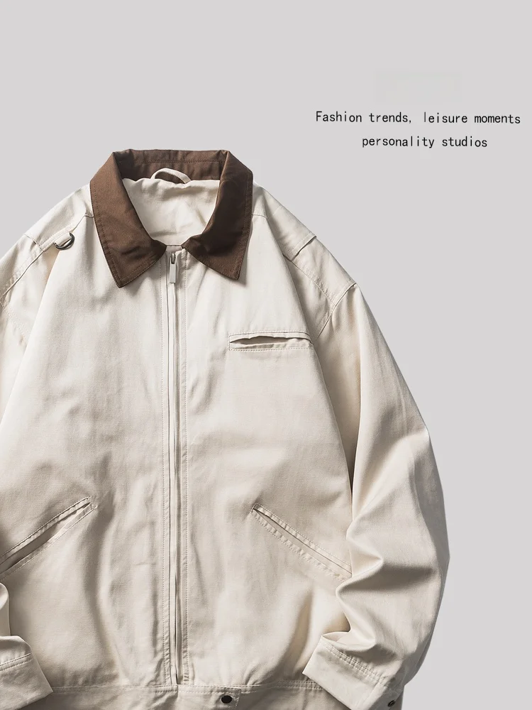 

ANXIE Streetwear | Color Blo Workwear Jaet | ex Loose Fit Modern Sle Spring Autumn Collection