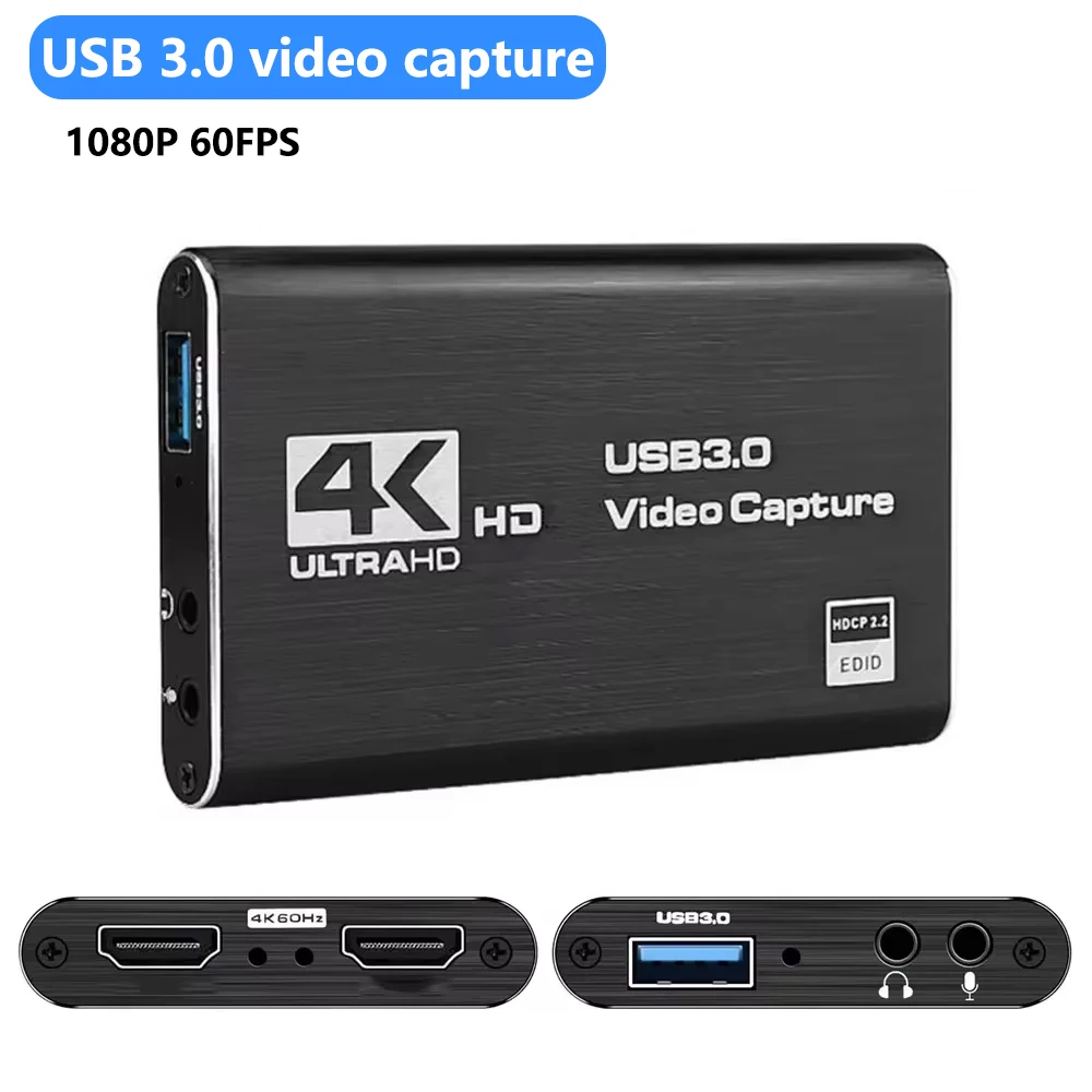 4K HDMI-Compatible Video Capture Card Loop Out for Game Recording Live Streaming 1080P Grabber MS2131 for PS4/5 Nintendo Switch