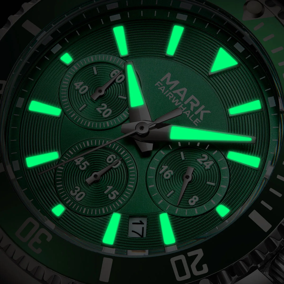 Imagem -05 - Relógios de Pulso Quartzo Cronógrafo de Aço Masculino Data Verde Oyster Strap Relógio de Negócios Marca de Luxo Moda 2023