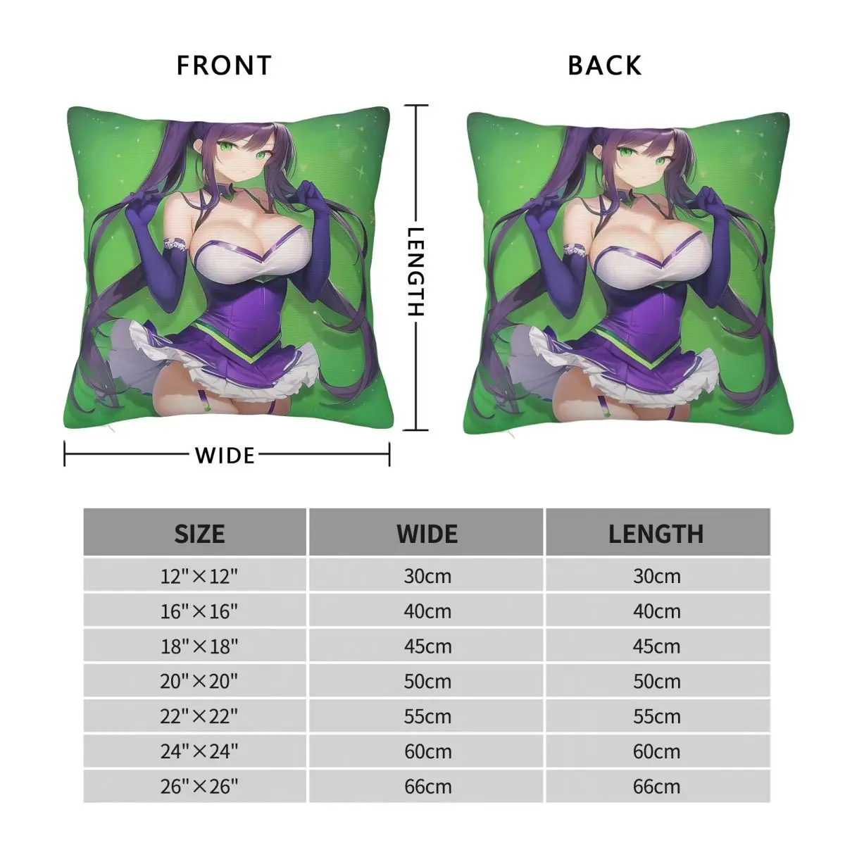 Cheerleader Cutie Anime Waifu Pillowcase Polyester Linen Velvet Pattern Zip Decorative Sofa Seater Cushion Cover
