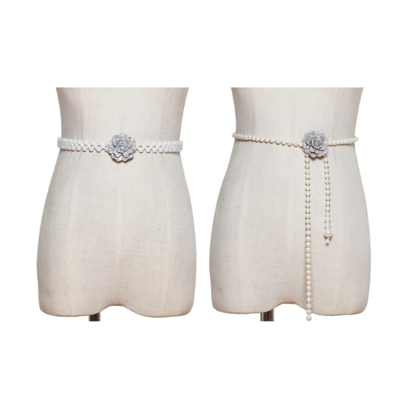 Ins-Style Artificial Pearl Body Chain Waist Chain Belt Women Decorative Chain