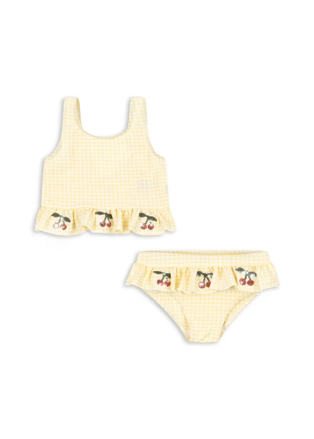 Traje de Baño KS con Protección Solar, Verano 2026, para Niñas, Manga Larga con Volantes, Traje de Baño para Vacaciones