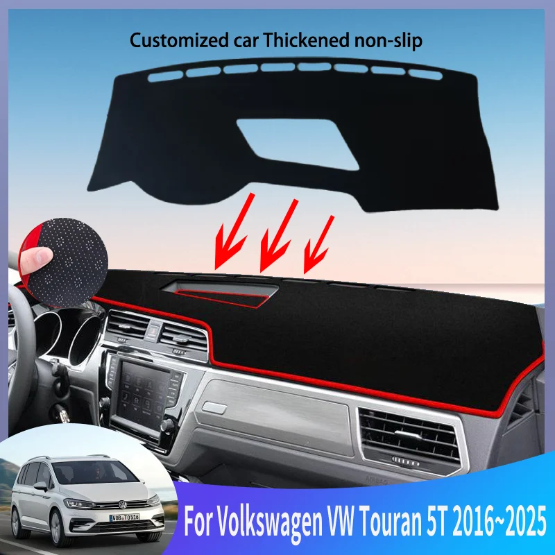 

Auto Parts For Volkswagen VW Touran 5T MK2 2016~2025 Car Dashboard Cover Mat Instrument Panel Carpets Non-Slip Pad Accessories