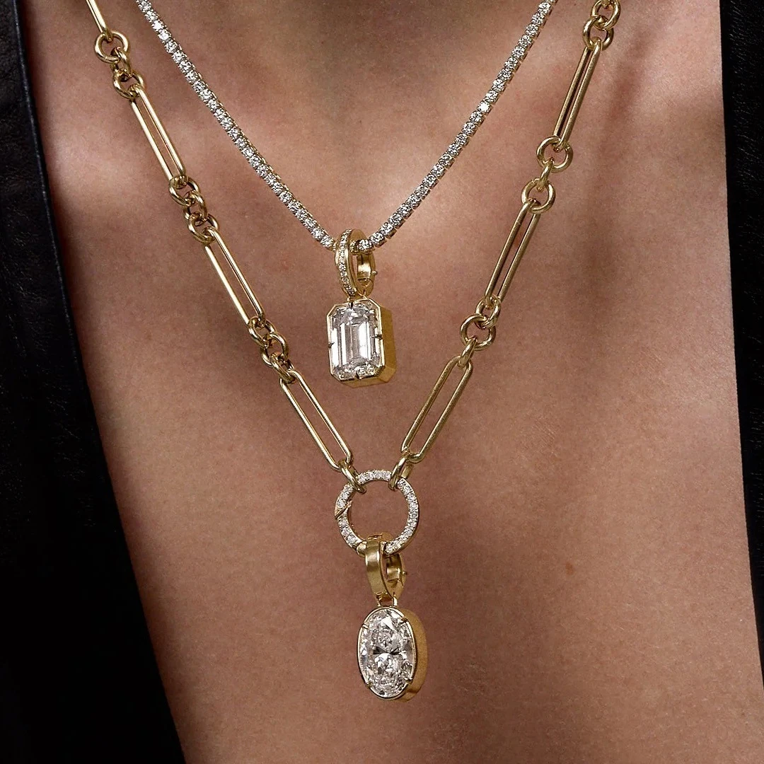 Minimalist Elegant Rock Candy Full Zircon Pendant Necklace Light Luxury Versatile Collarbone Chain Accessory