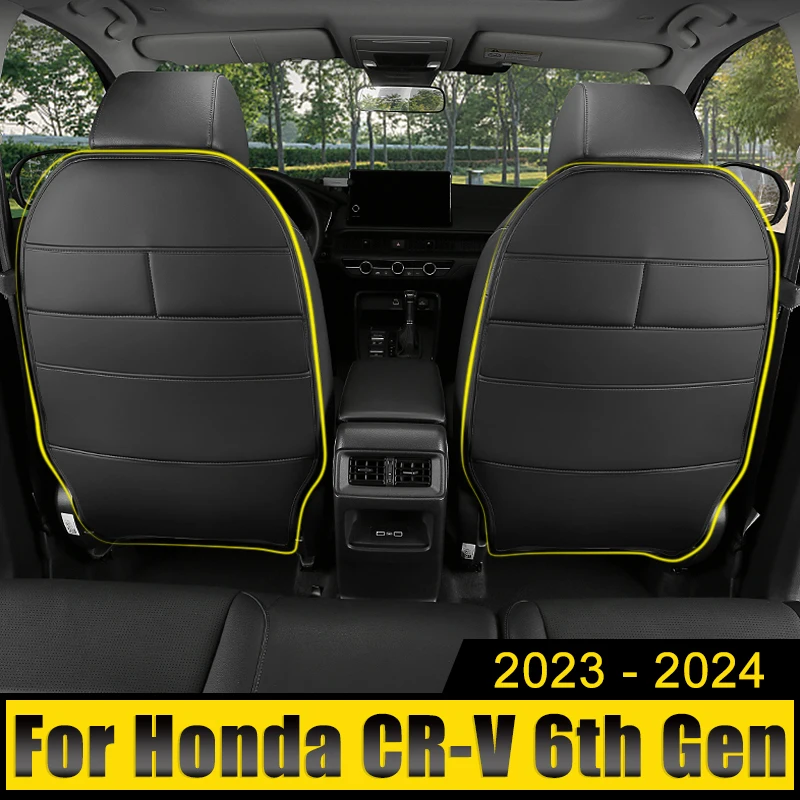 

PU Leather Car Seat Back Protector Cover Children Baby Kick-Proof Mat Pads For Honda CR-V CRV 6th Gen 2023 2024 2025 Hybrid