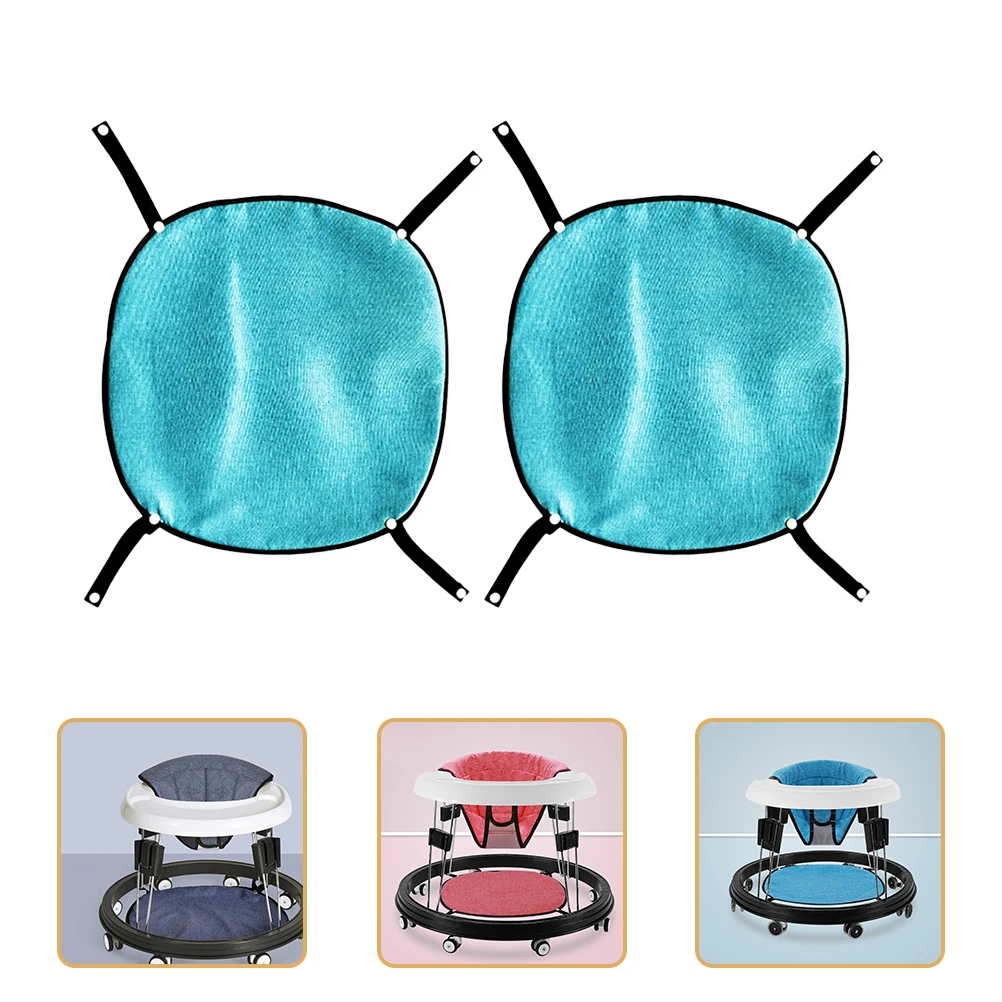 

2pcs Baby Walker Foot Pad Round Cationic Fabric Mat Soft Comfortable Support Easy Install Safe Materials for All Ages