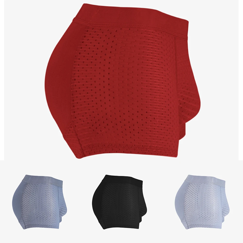Men Shaping Boxer Butt Lifter Padded Hip Enhancer Boxers Shorts Underwear Breathable Mesh Pouch Shapewear