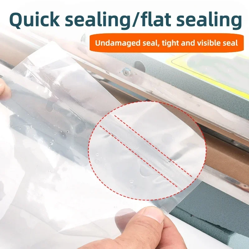 Desktop Pneumatic Foot Pedal Digital Heat Sealer Wide Non-Stick Strip Plastic Bag Sealing Machine