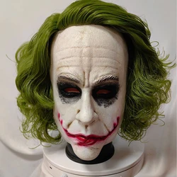The Dark Knight Joker Cosplay Mask Christmas Latex Soft Movie Party Clown Halloween Mask with Wigs Costumes Props Adult One Size