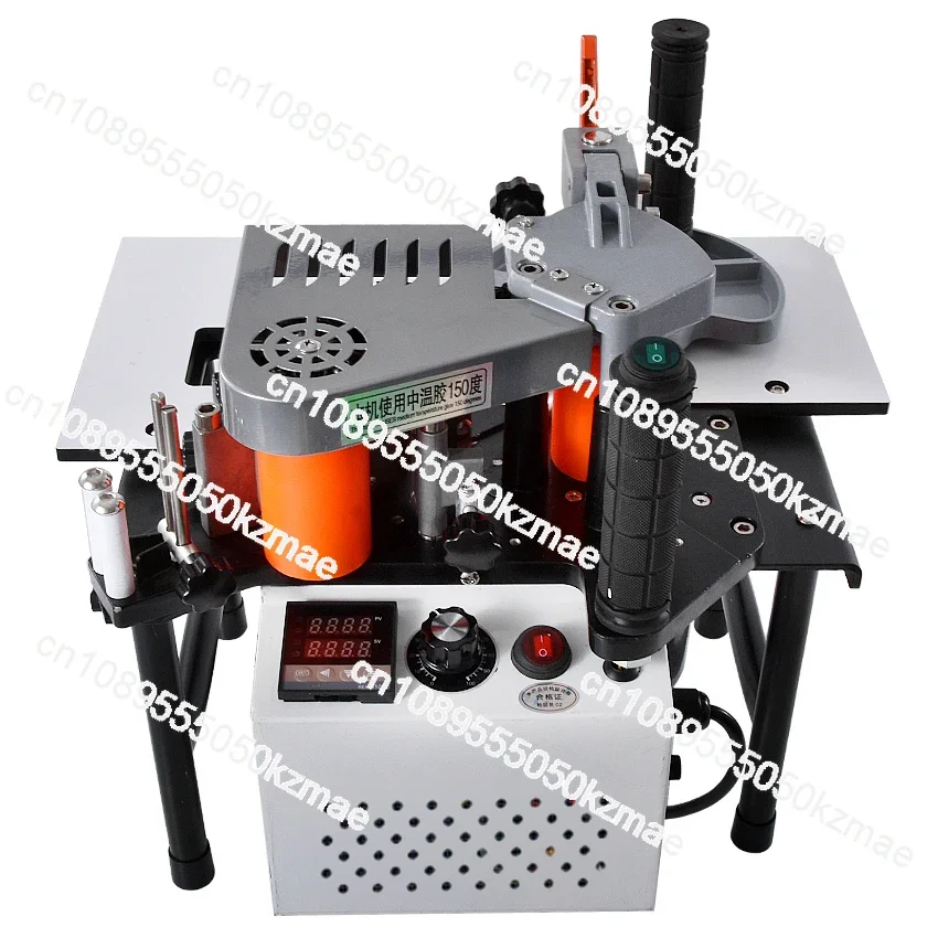 SC-40 Edge Banding Machine Portable Wood PVC Two-sided Gluing Edge Bander with Tray & Cut Adjustable Speed 110/200V 1200W 1000ml