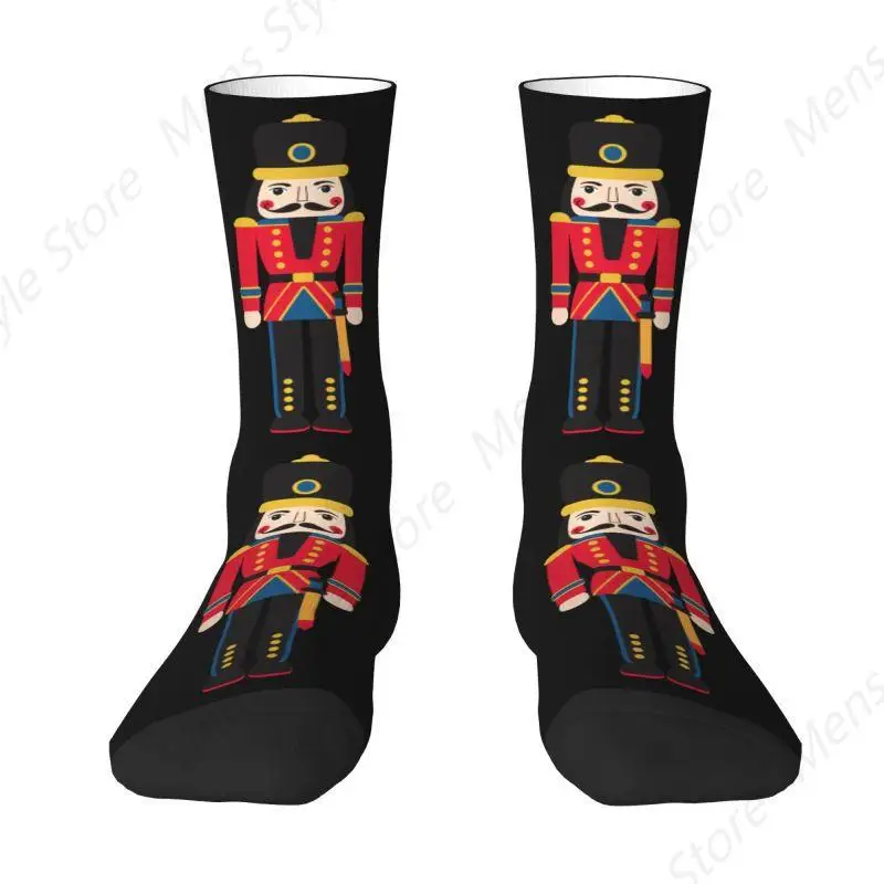 Cool Nutcracker Doll Socks Women Men Warm 3D Print Cartoon Christmas Soldier Toy Basketball Sports Socks