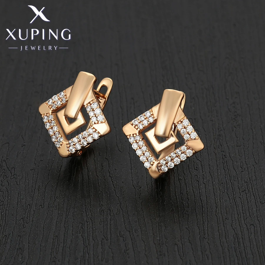 Xuping Schmuck Mode Neuerscheinung Kupferlegierung Goldfarben Creolen für Damen Party Geschenk X000021873 – Detail 12
