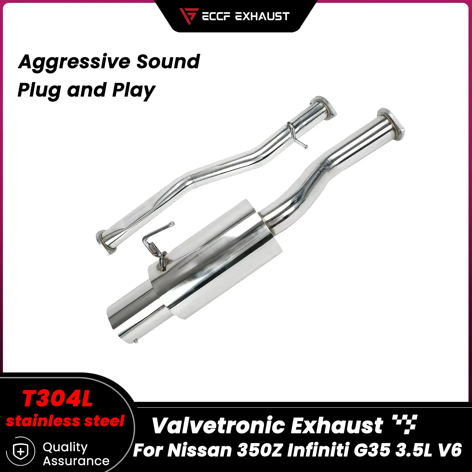

Aggressive Sound Stainless steel Catback Exhaust for Nissan 350Z Infiniti G35 3.5L V6 Unleash Maximum Performance