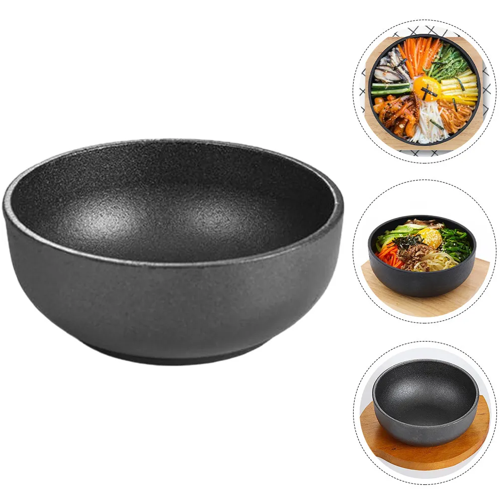 Elegant Cast Pot Bibimbap Bowl Multi-Purpose Food Bowl for Korean Cuisine Rice Noodle Salad Snack Home Restaurant Use