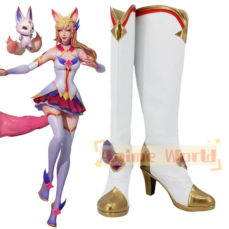 

Обувь Guardian Ahri, ботинки для косплея, карнавальные ботинки на Хэллоуин, индивидуальный заказ