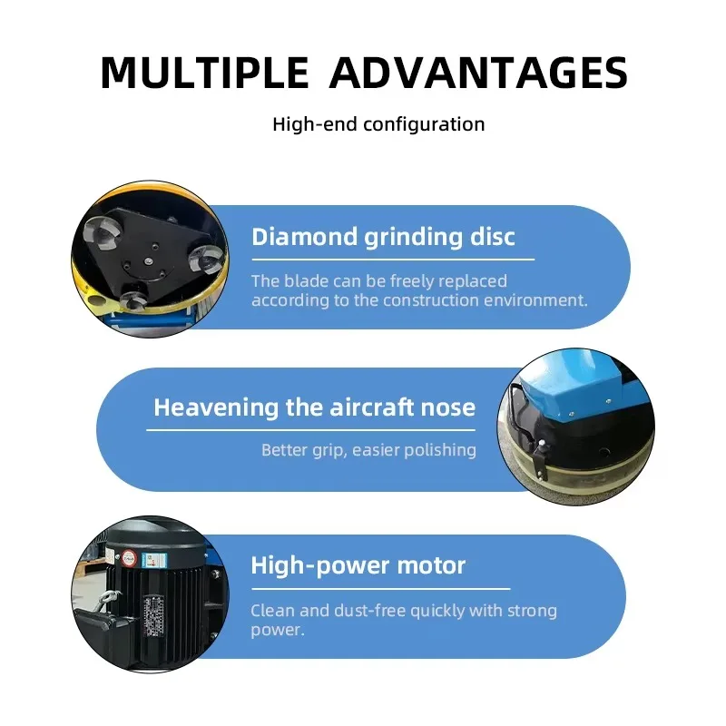 3.7KW 380V dust-free concrete floor grinding and polishing machine for epoxy coating