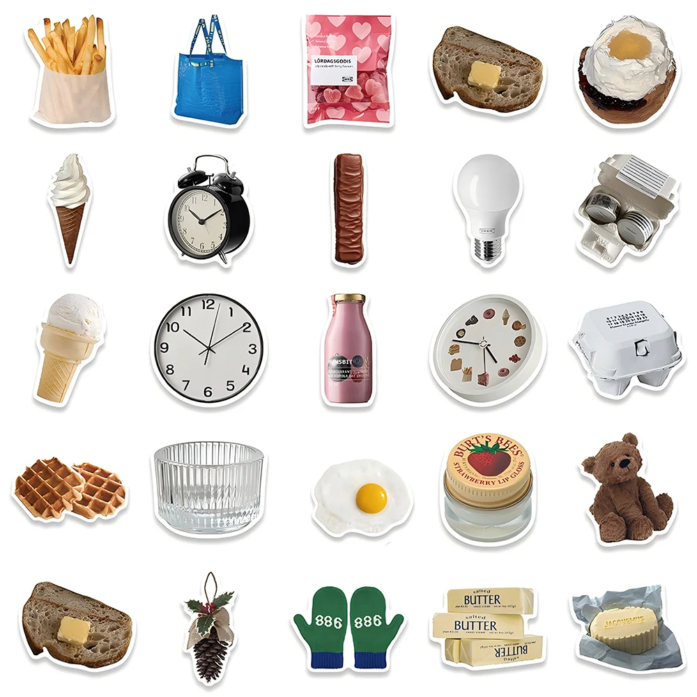 10/30/50pcs Cute Ins Style Stickers Stickers Aesthetic Cartoon Decal DIY Guitar  Phone Cases Laptop Waterproof Milk Food Sticker view 5