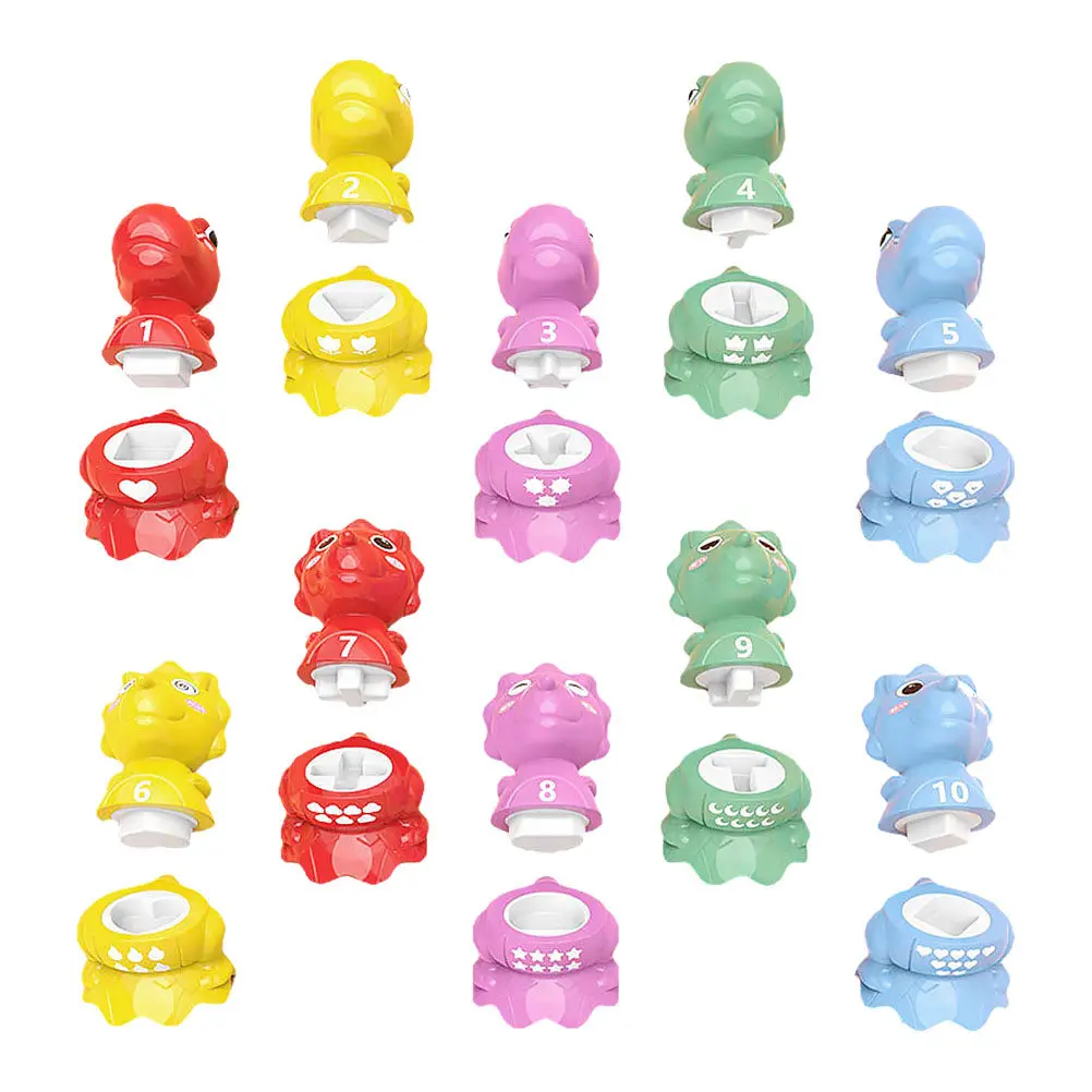 

10Pcs Dinosaur Matching Kids Learning Set Bright Colors Plastic Household Educational Games Enhance Observation Memory Skills