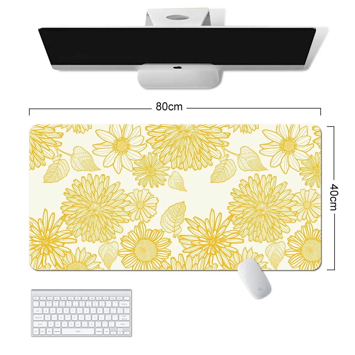 Flower Anime Gaming Pc Mousepad Yellow Mouse Mats Pad on The Table Office Gamer Accessories Keyboard Pad Desk Mat Mouse Carpet