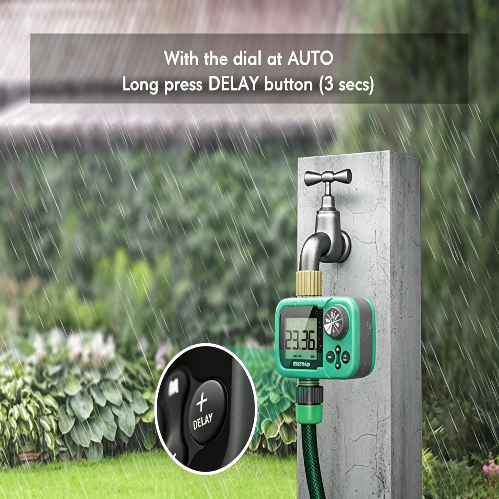Zero/Low Water Pressure Sprinkler Timer with Brass Inlet & Outlet Ball Valve Water Timer Garden Irrigation Controller Waterproof