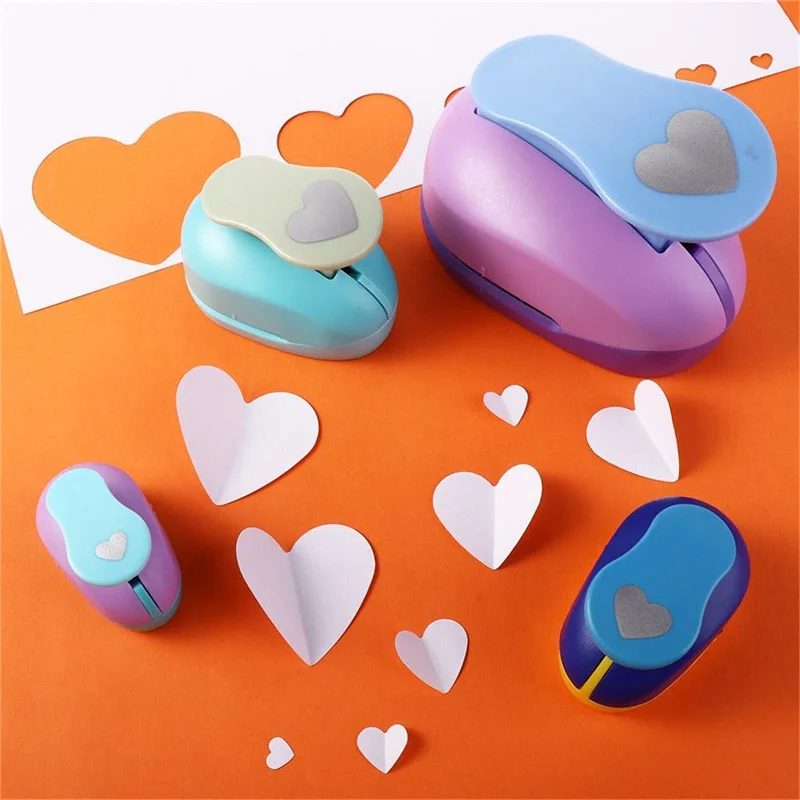 8/15/25/38/50mm Random Color Heart Punch DIY Embossing Punches Scrapbooking Machine Paper Cutting Hole Punch Rounder Cutter