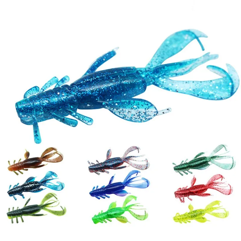 Shrimp Lure 3pcs 103mm 10.4g Crazy Flapper Fishing Bait Wobbler Silicone Soft Worm Bass Peche Fishing Tackle