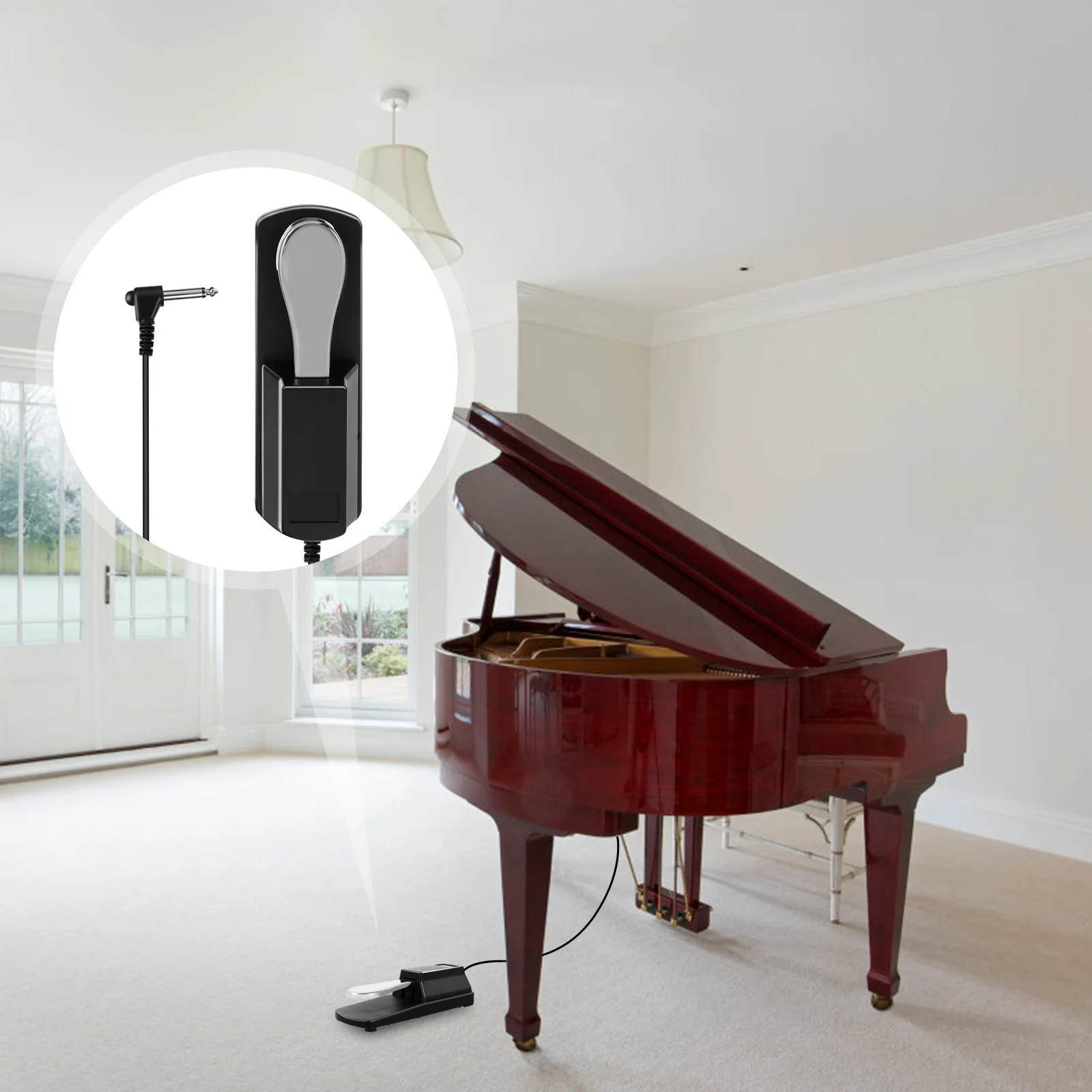 

Electronic Keyboard Pedal -Style Sustain Foot Pedal Non-Skid Base Classic Durable Design for Digital Pianos Foot