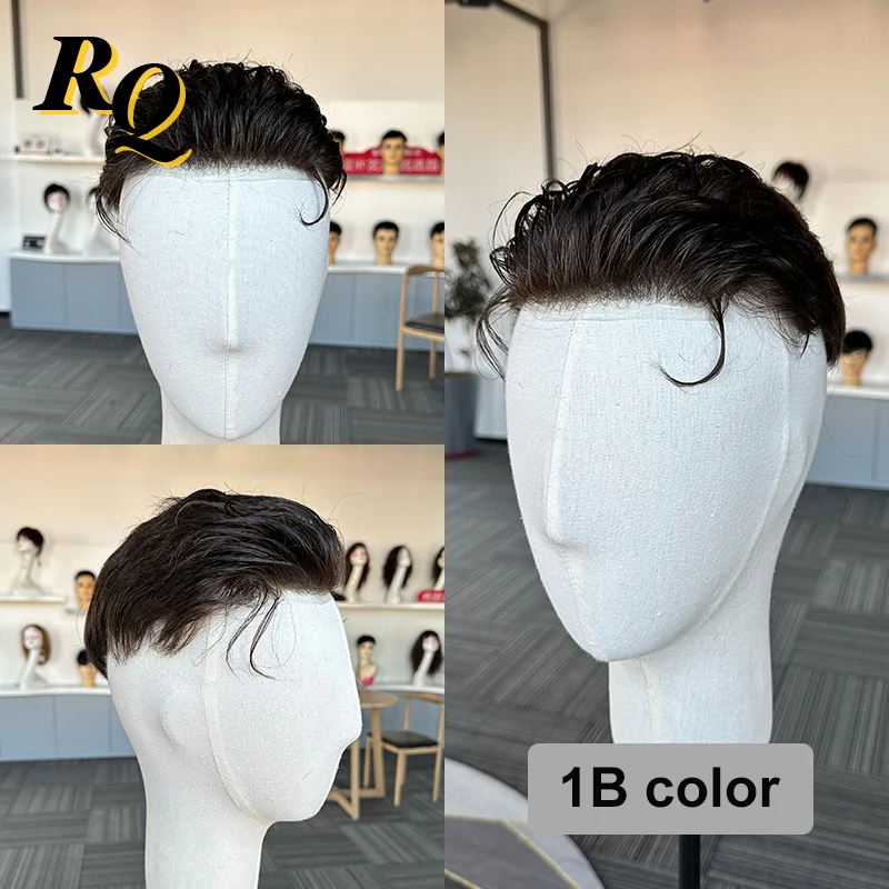 Pre Styled Cut Toupee Men Wig Thin Skin 0.04-0.06 Hair Replacement Systems Ready Wear Human Hair Male Wig Hombre Peruk Capillary