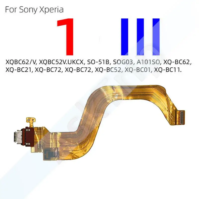 Aiinant Bottom Charging USB Date Dock Mic Charger Flex Cable For Sony Xperia 1 5 10 I II III 2 3 Plus Compact Premium