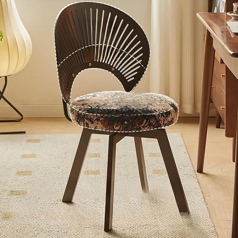

M 360° Swivel Dining Chair Mid Century Fabric Swivel Dining Chair Carbon Steel Legs For Living Room Bedroom Home Office M