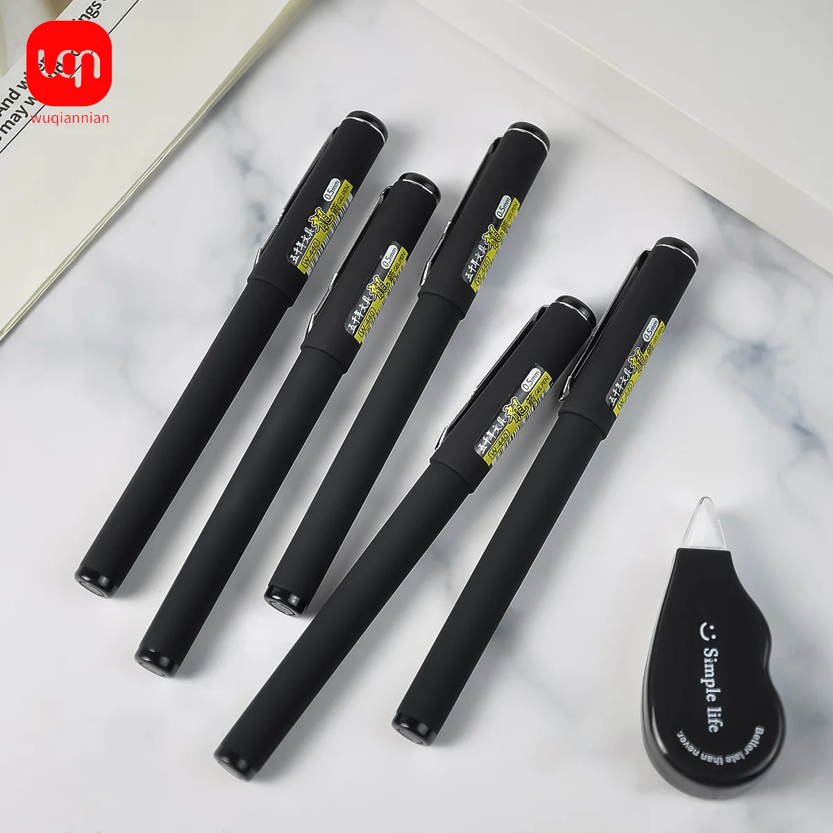 WQN-3/6/12PCS Black Gel Pen, 0.5mm Nib Roller Gel Pen, Black Ink Business And Financial Pen, School And Office Stationery