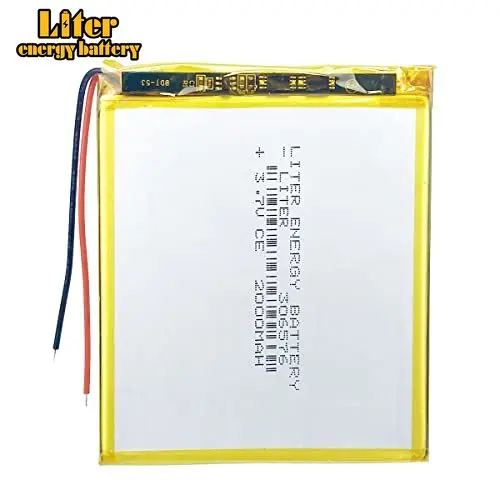 

100pcs Liter 3.7V 2000mAh 306576 Lipo Battery Rechargeable Lithium Polymer For E-books, digital devices Mechanical keyboard