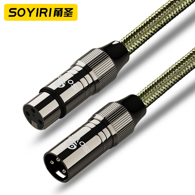 SOYIRI silver plated Levitshure XLR male to female audio cable capacitor microphone cable 48V Aiken sound card audio cable