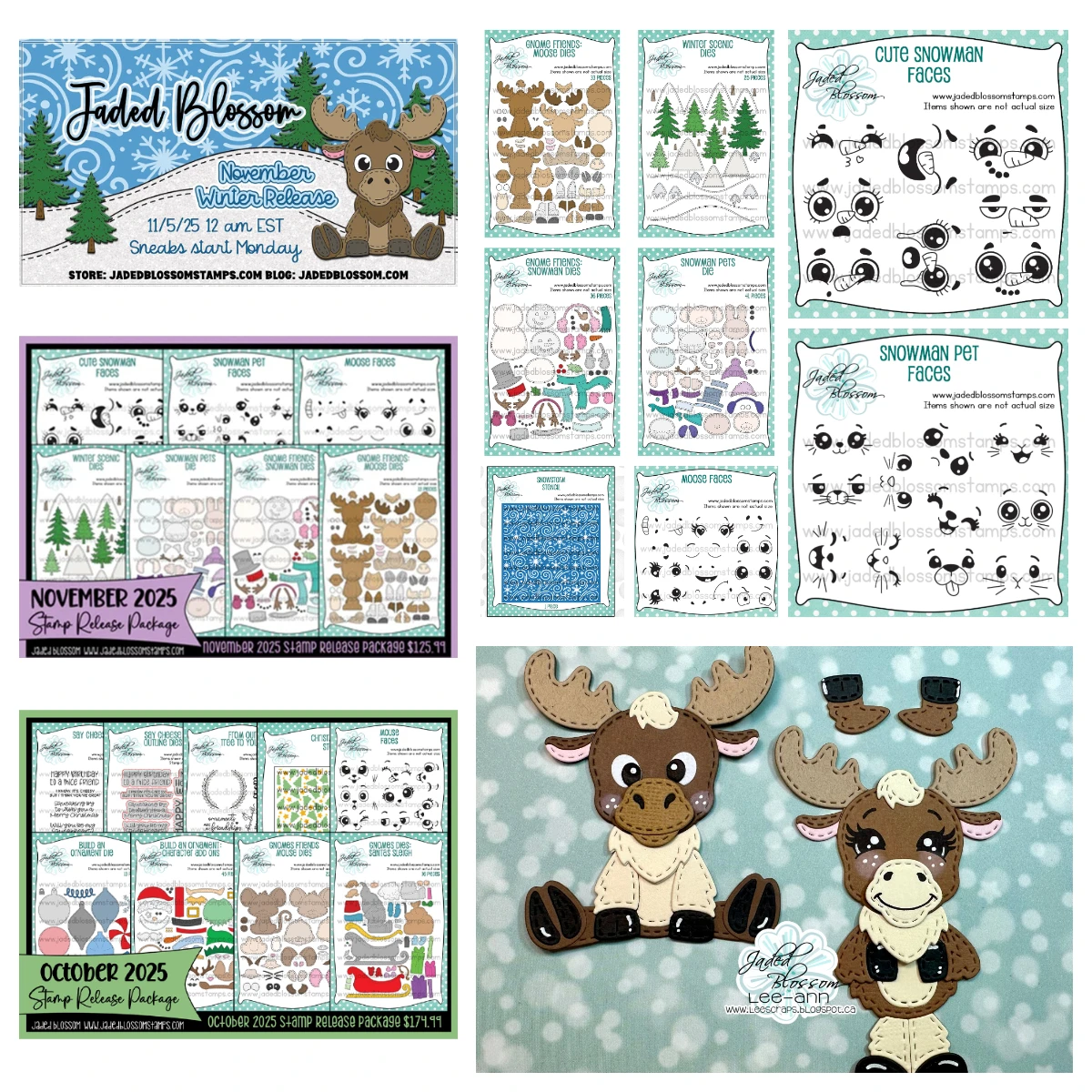 

2025 November New Jaded Blossom Gnome Friends: Moose Dies Metal Cutting Dies Stamps for DIY Scrapbooking Handmade Photo Album