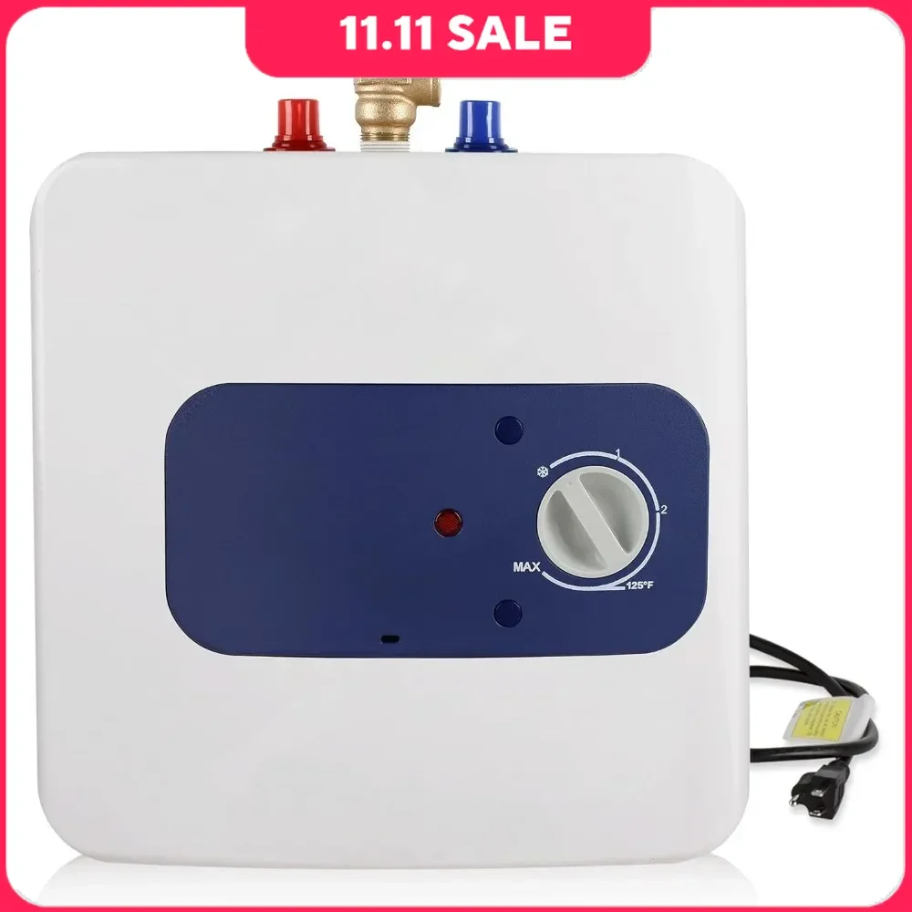 

Mini Tank Electric Water Heater, 2.5 Gallons Point 120V 1440W, Wall or Floor Mounted, Demand Water Heaters