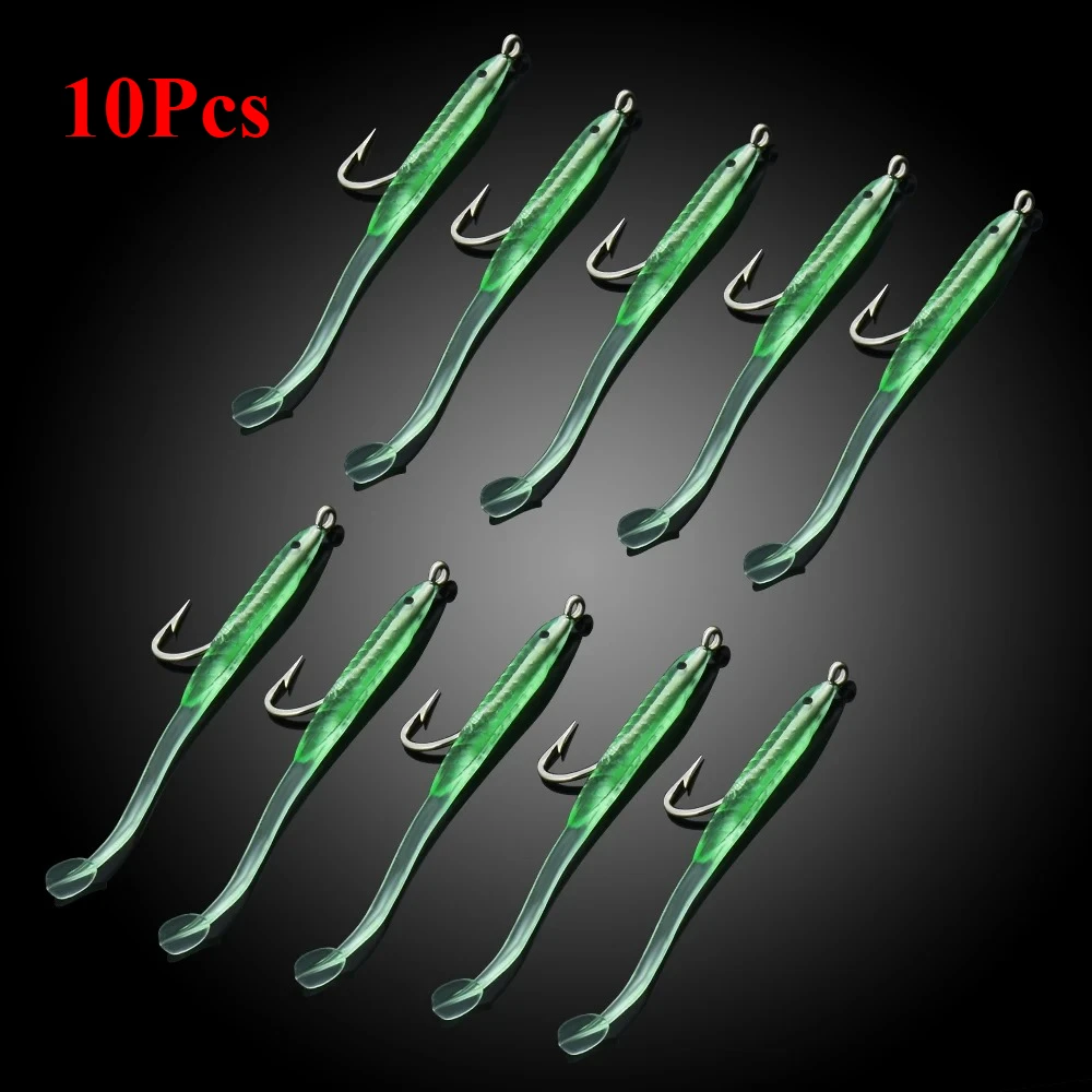 

Fishing Lure 10Pcs Luminous Hook Bait with Fluorescent Light Small Package Easy Carry Tackle for Night Fishing