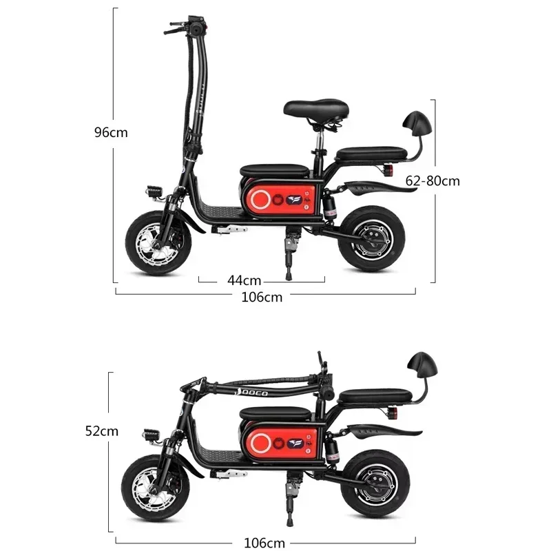 3wheel Folding Electric Scooter Adult Portable Mini Small City Mobility E-Scooter 500W 48V10AH Double Three-person Electric Bike